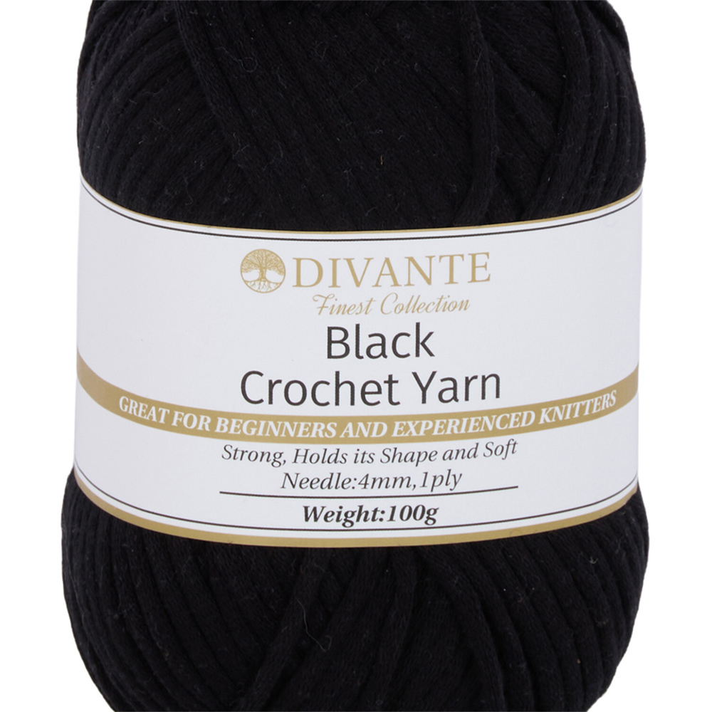 Crochet Yarn Black Image 2