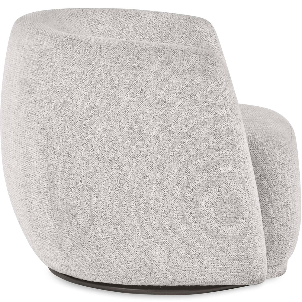 Julian Bowen Bowline Cream Chenille Barrel Design Upholstered Swivel Accent Chair Image 4