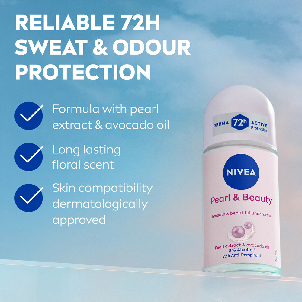 Nivea Pearl and Beauty Roll-On Pink Image 3