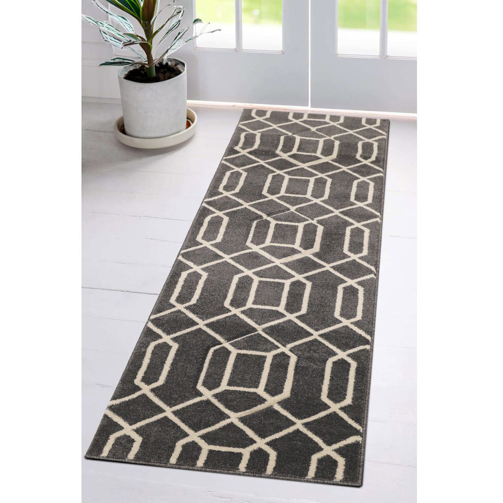 Homemaker Newport Grey Lattice Runner 60 x 200cm Image 4