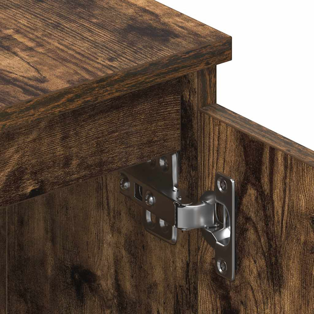 vidaXL 2 Door 2 Shelf Smoked Oak TV Cabinet Image 8