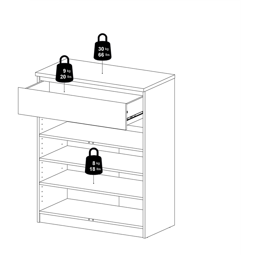 Florence 2 Door Single Drawer Black Matt Sideboard Image 7