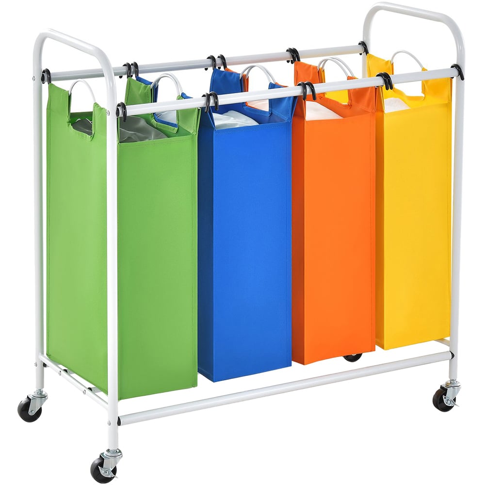 Costway 4 Section Multicolour Removable Laundry Sorter Basket 136L Image 1
