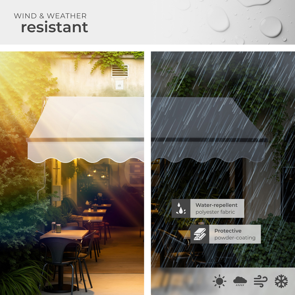 tectake Ornella Light Grey Retractable Awning 2.5 x 2m Image 4