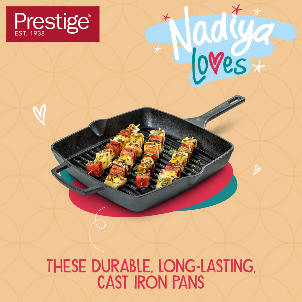 Nadiya x Prestige 27cm Cast Iron Square Grill Pan Image 2