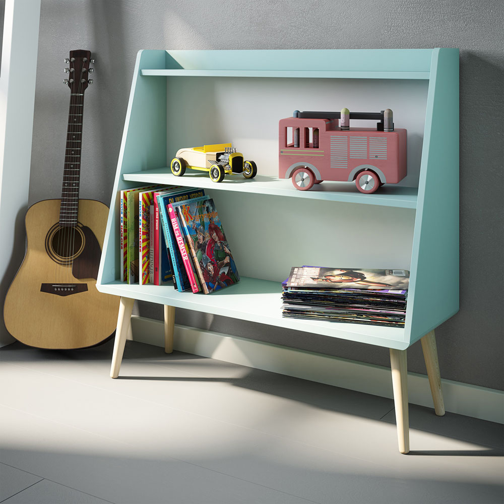 Florence Gaia 3 Shelf Cool Mint Low Kids Bookcase Image 5