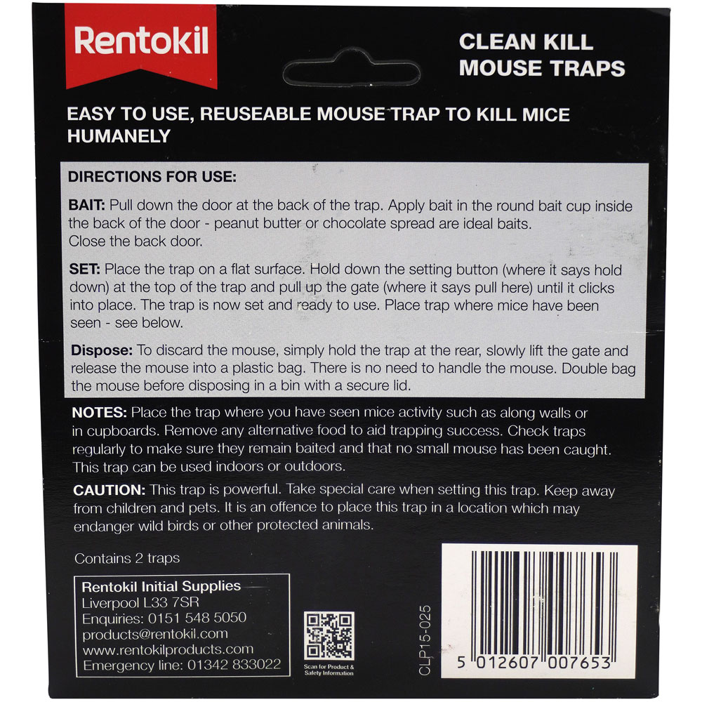 Rentokil Clean Kill Mouse Trap 2 Pack Image 3