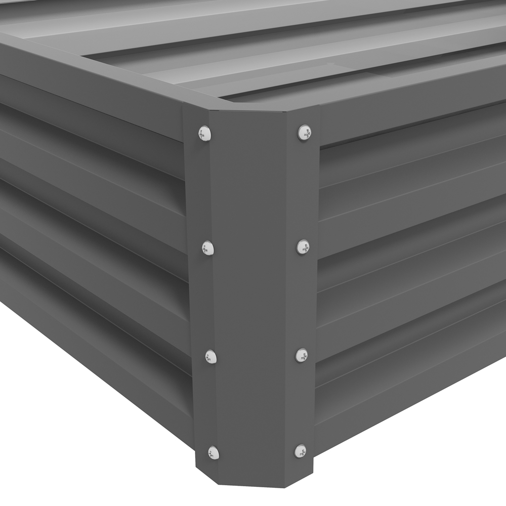 Outsunny Light Grey Galvanised Steel Raised Garden Bed Planter 30.5 x 60 x 120cm Image 3