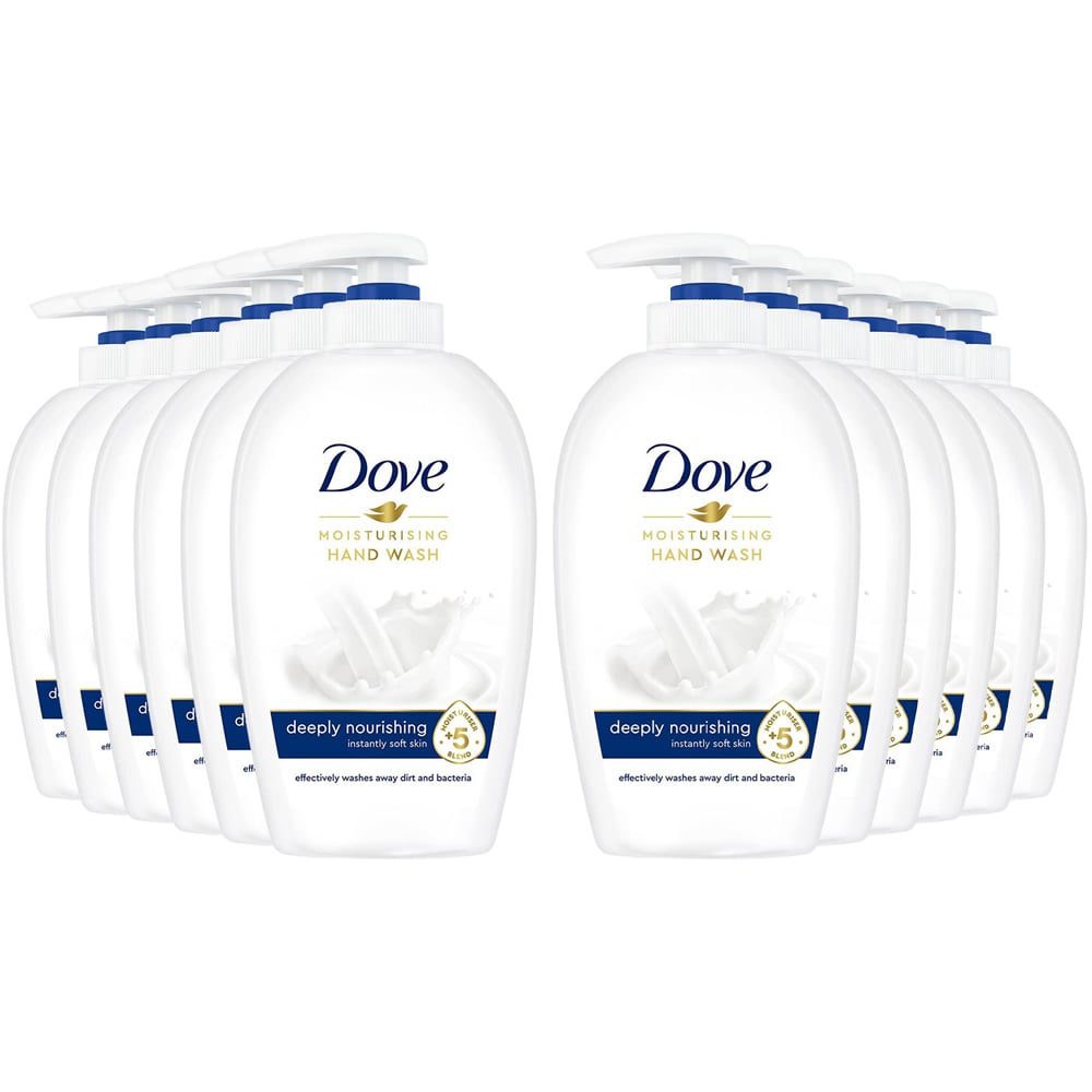 Dove Moisturising Deeply Nourishing Soft Skin Liquid Hand Wash 250ml 12 Pack Image 1