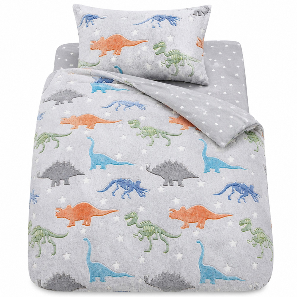 Smart Living Double Dino Dig Teddy Glow in the Dark Duvet Set Image 2