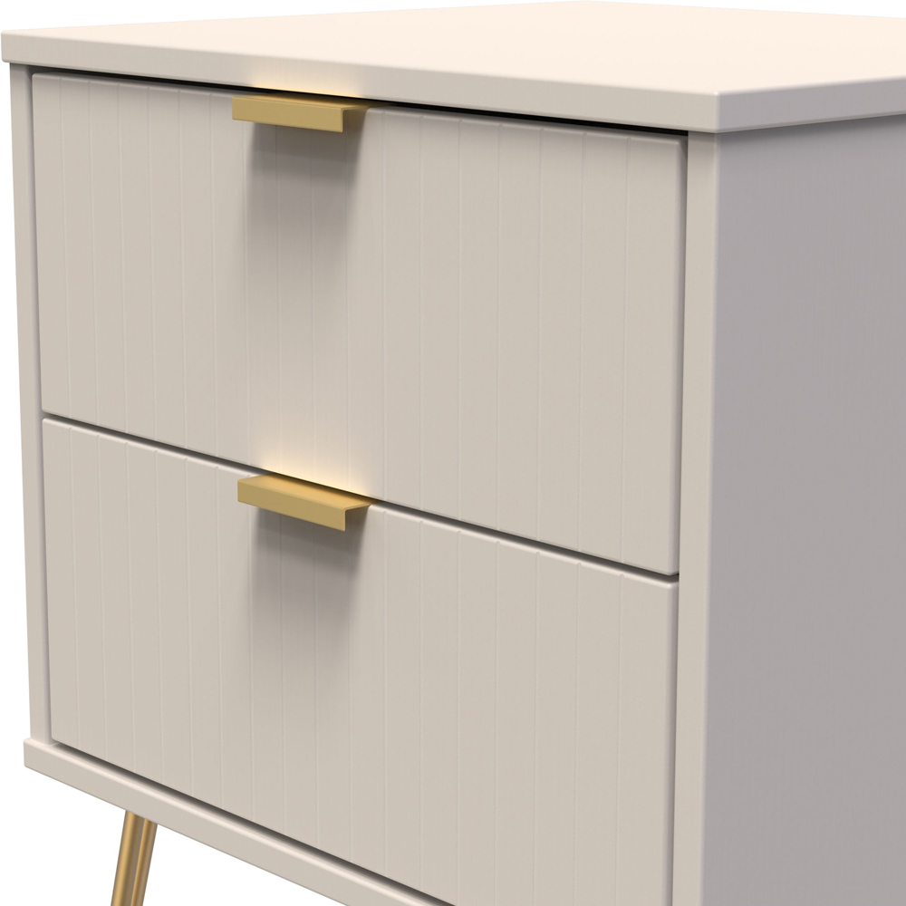 Crowndale Linear 2 Drawer Kashmir Matt Bedside Table Ready Assembled Image 5
