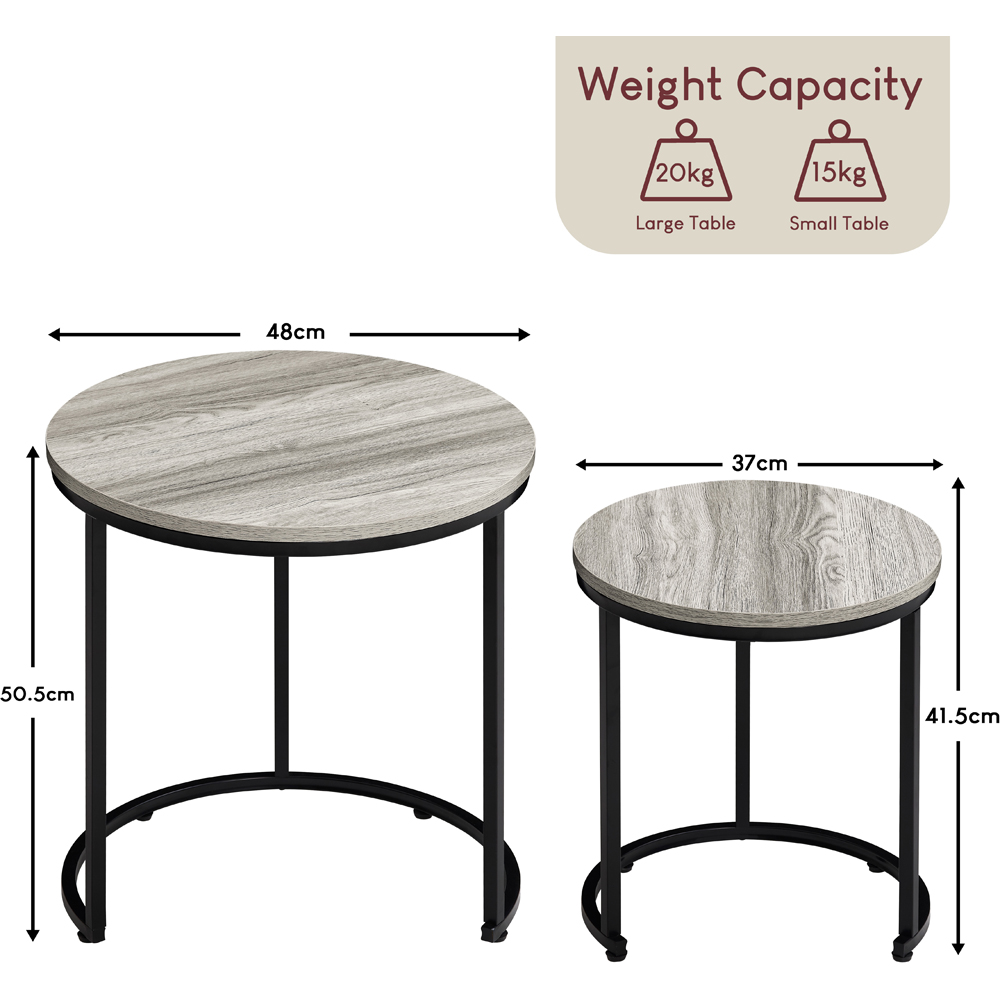 VIDA DESIGNS Brooklyn Grey Nest of Tables Set of 2 Image 9