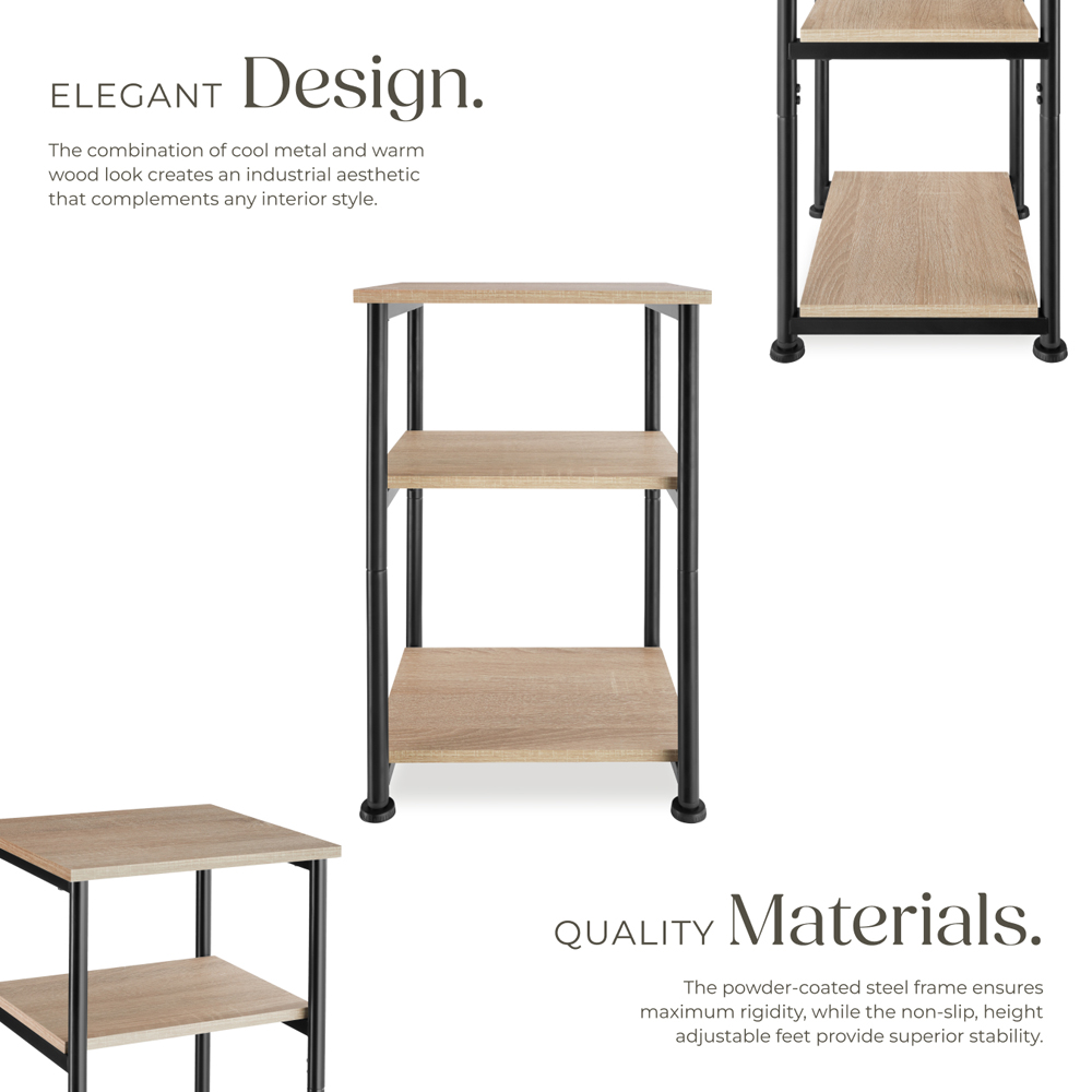 tectake Memphis 2 Shelf Oak Sonoma Bedside Table Image 3