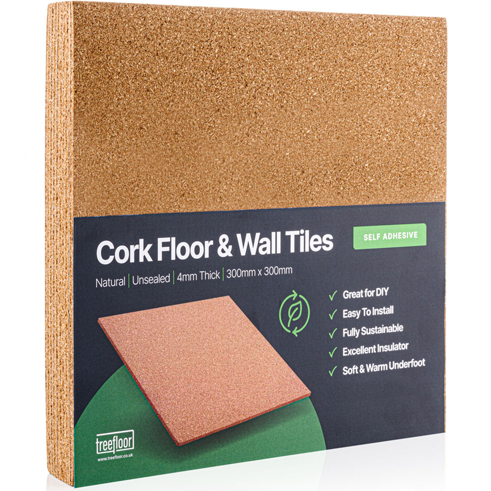 Treefloor Natural and Sustainable Self-Adhesive Cork Tiles 9 Pack Image 3