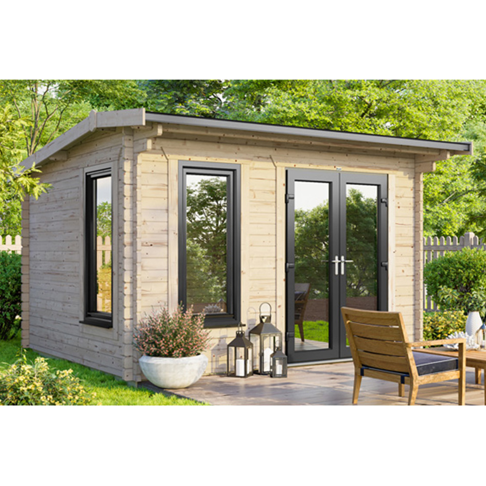 Power Sheds 12 x 8ft Right Double Door Apex Log Cabin Image 9