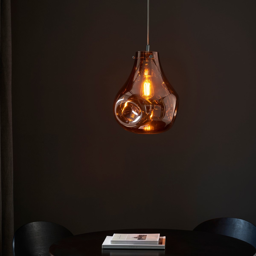 Merano Perugia Metallic Glass Copper Pendant Ceiling Lamp Image 6
