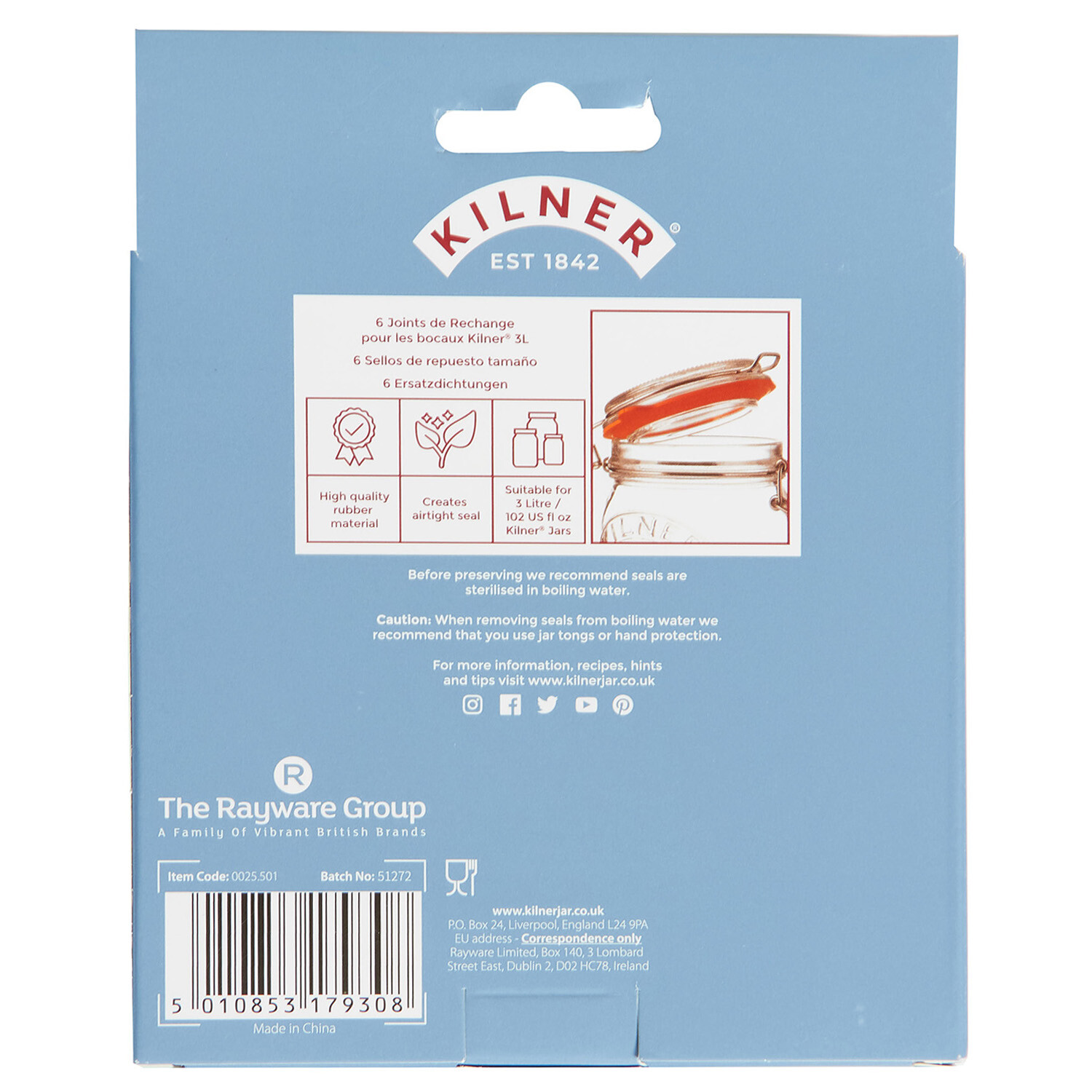 Pack of 6 Replacement Rubber Seals - Orange Image 3