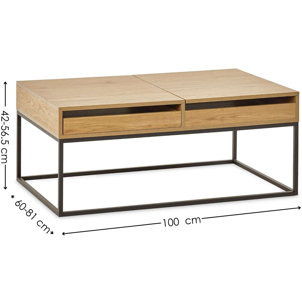 Julian Bowen Kade Single Drawer Single Shelf Oak Effect Coffee Table Image 9