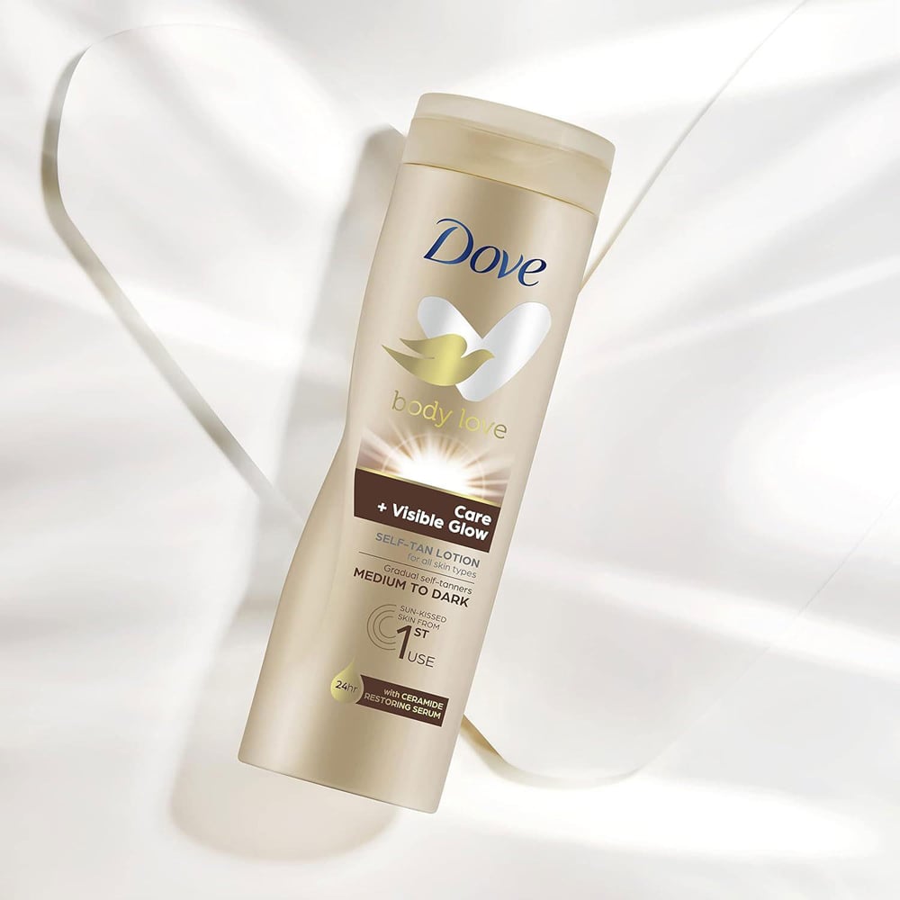 Dove Visible Glow and Care Medium to Dark Self Tan Lotion 400ml 2 Pack Image 3