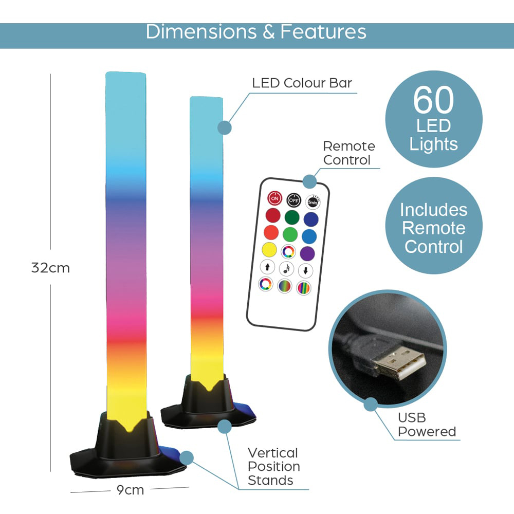 Global Gizmos Interactive Desktop Light Bar 2 Pack Image 9