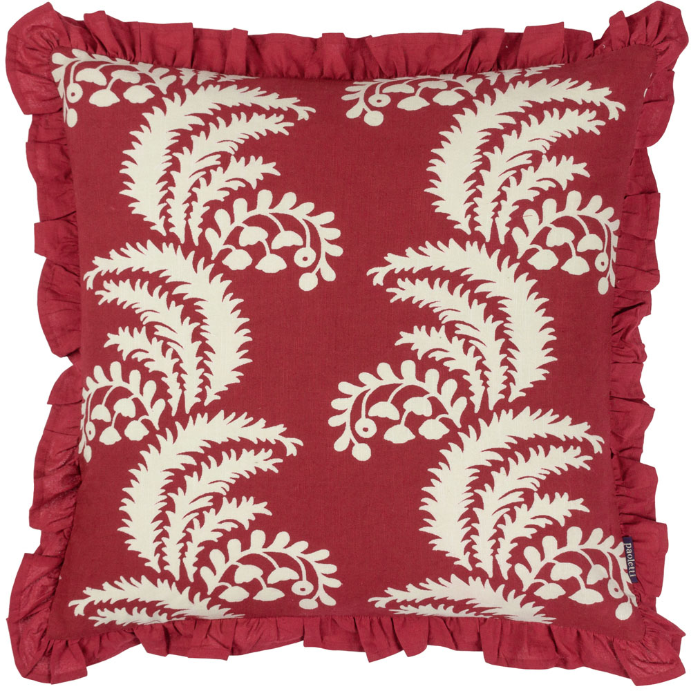 Paoletti Montrose Red Current Floral Cushion Image 1