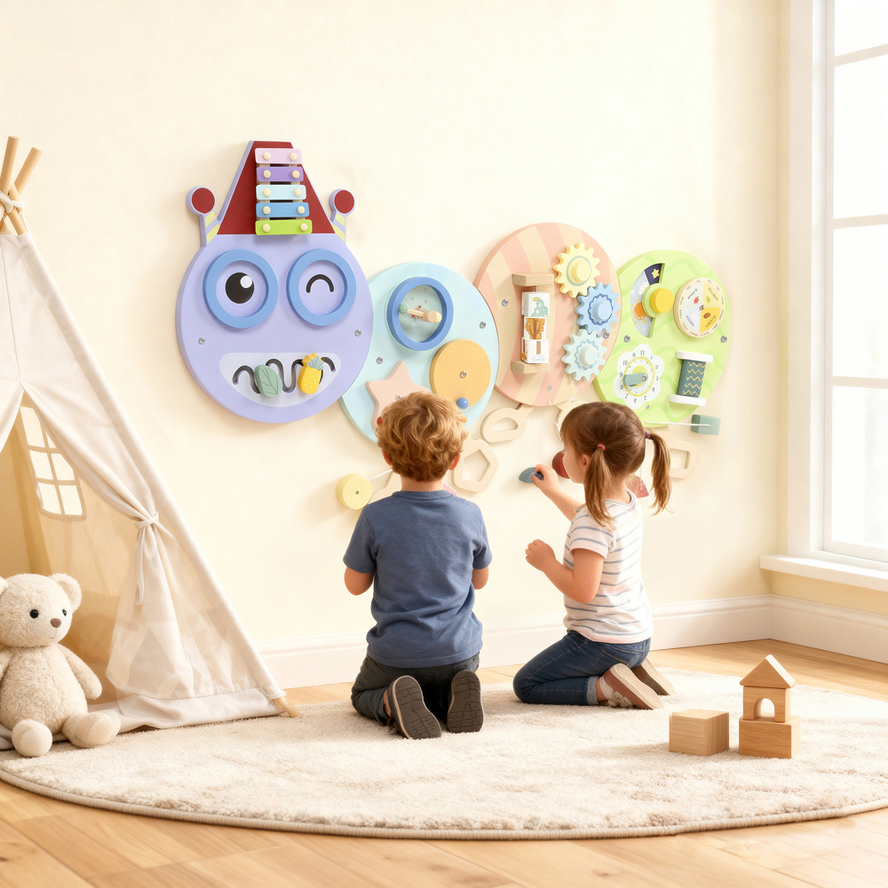 Tommy Toys 7-in-1 Caterpillar Busy Board Sensory Wall Toy Image 2