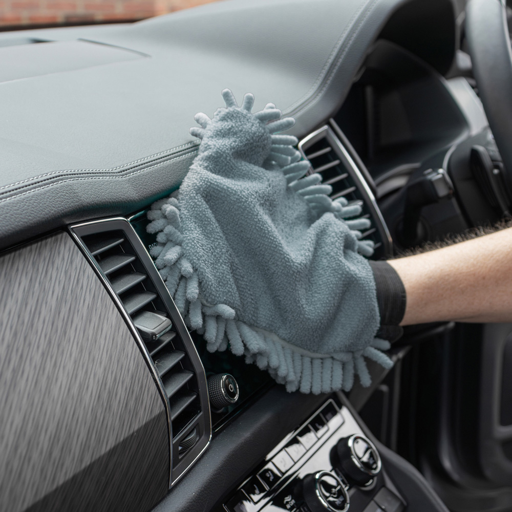 JVL Cleaning Grey Microfibre Hand Mitt Image 7