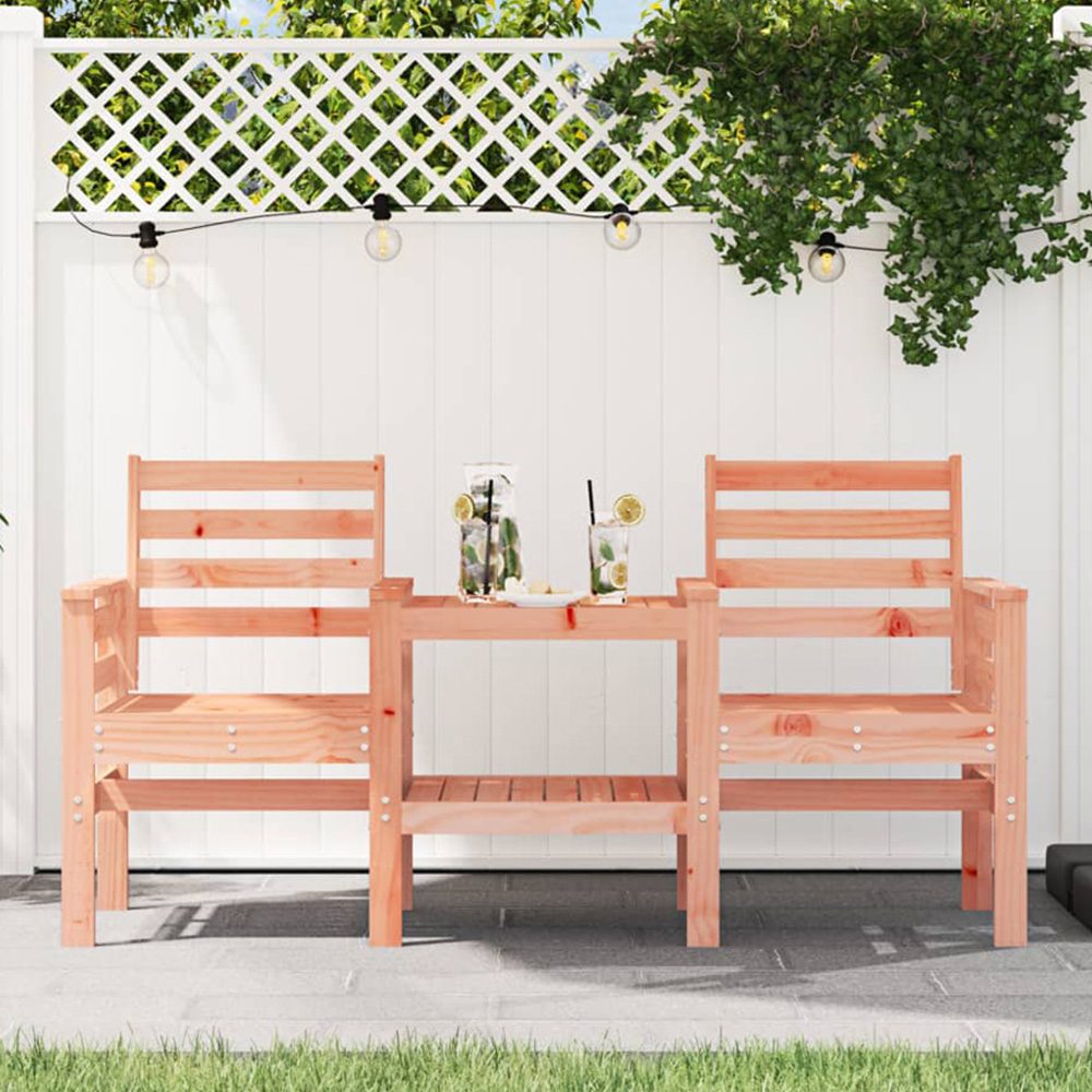 vidaXL 2 Seater Natural Solid Douglas Wood Slatted Garden Companion Seat Image 1
