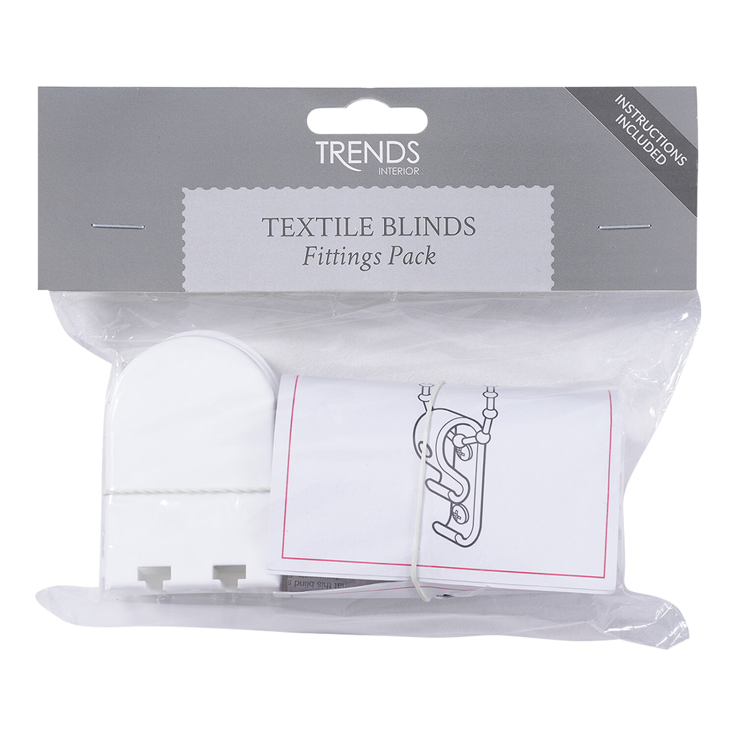 TRENDS Textile Blinds Fittings Pack - White Image