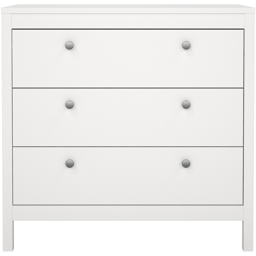 Florence Madrid 3 Drawer White Chest of Drawers Image 3