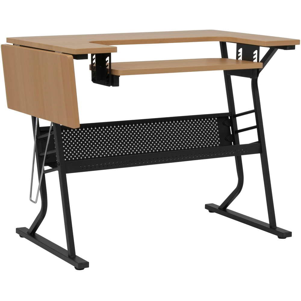 Sewing Online Eclipse 13368 2 Shelf Black and Maple Hobby and Sewing Table Image 4