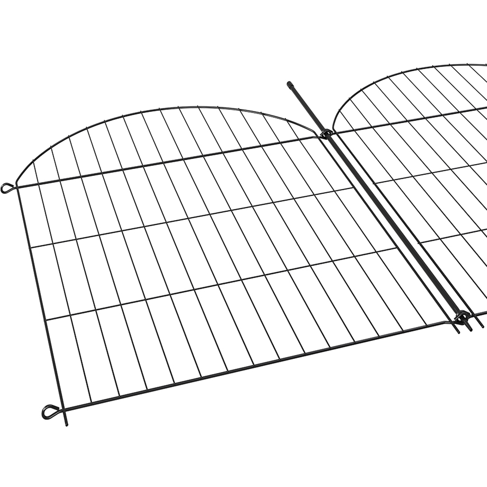 Living and Home 5 Piece Arch Top Metal Garden Fence Image 3