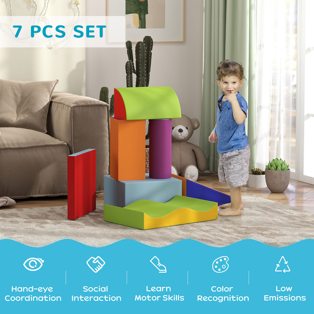 Tommy Toys Kids Blue Soft Foam Puzzle Play Blocks Set 7 Piece Image 5