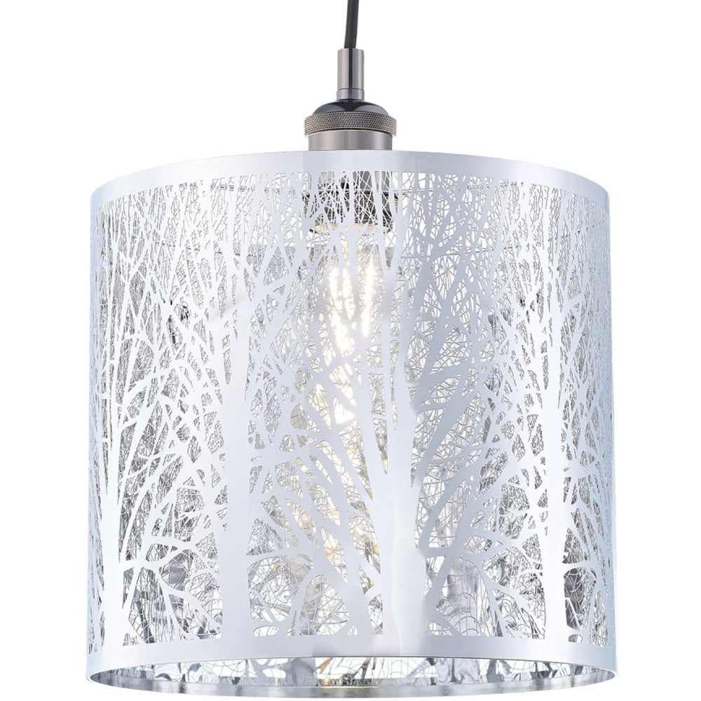 Happy Homewares Polished Chrome Metal Forest Pendant Shade Image 3