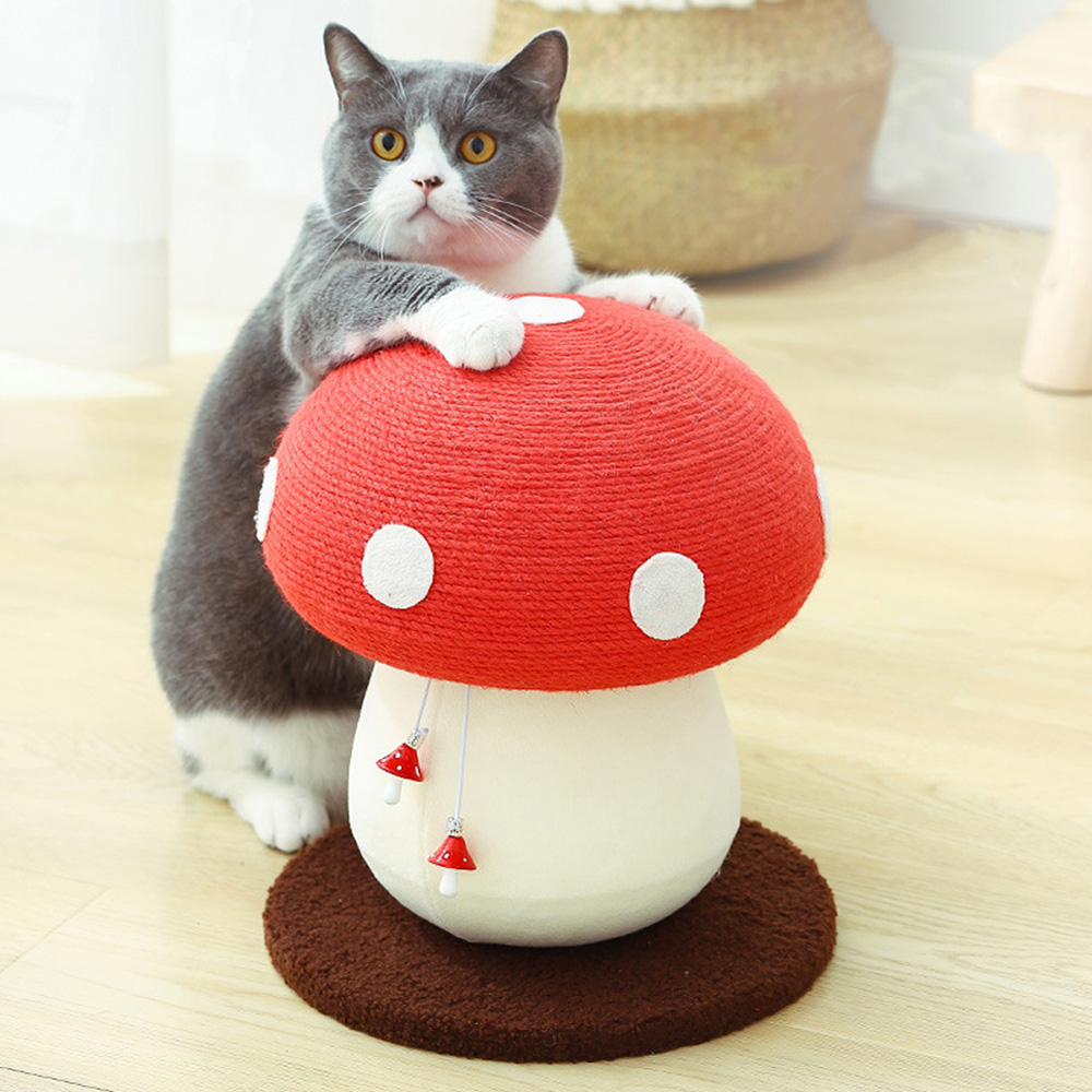 H&O Direct Natural Sisal Wrapped Red Mushroom Cat Scratcher Image 2