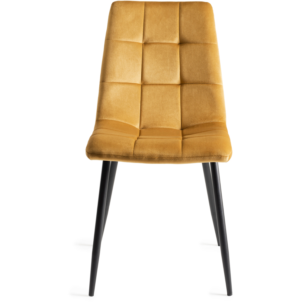 Bentley Designs Mondrian Set of 2 Mustard Velvet Dining Chair Image 3