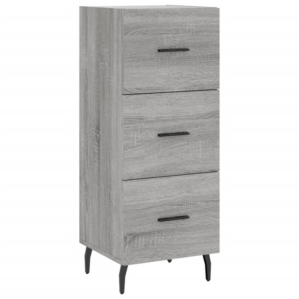 vidaXL Single Door 3 Drawer Grey Sonoma Highboard Image 5