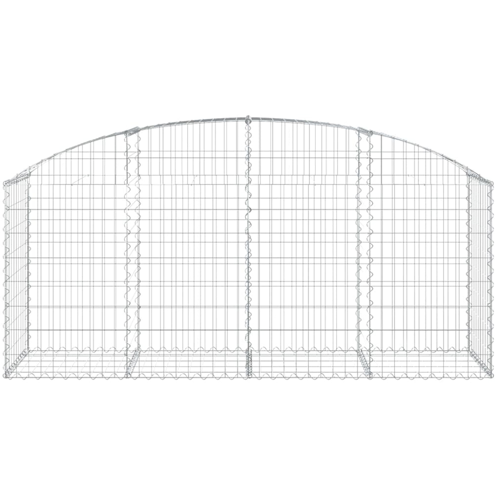 vidaXL Silver Galvanised Iron Arched Gabion Basket 200 x 50 x 80/100cm Image 2