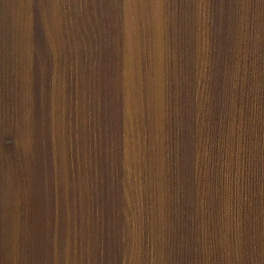 vidaXL Single Door Single Drawer Brown Oak Wooden Bedside Cabinet Image 7