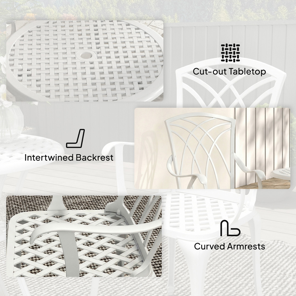 Outsunny 2 Seater Garden Bistro Set with Umbrella Hole Image 8