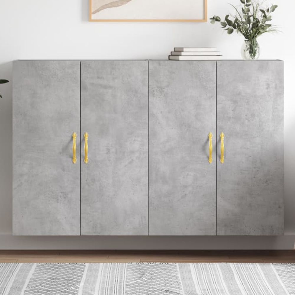 vidaXL 2 Door Concrete Grey Wall Mounted Cabinet Set of 2 Image 1