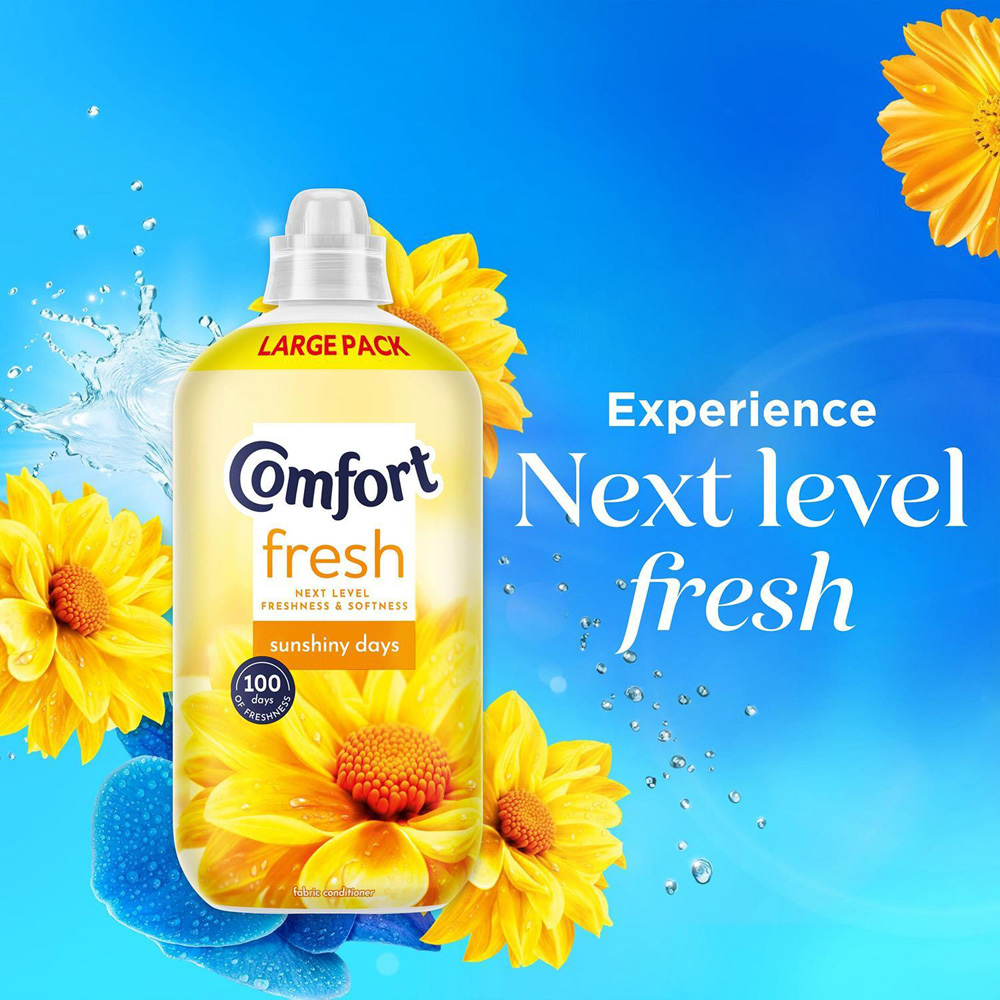 Comfort Fresh Sunshiny Days Liquid Fabric Conditioner 52 Washes 1.56L 6 Pack Image 5