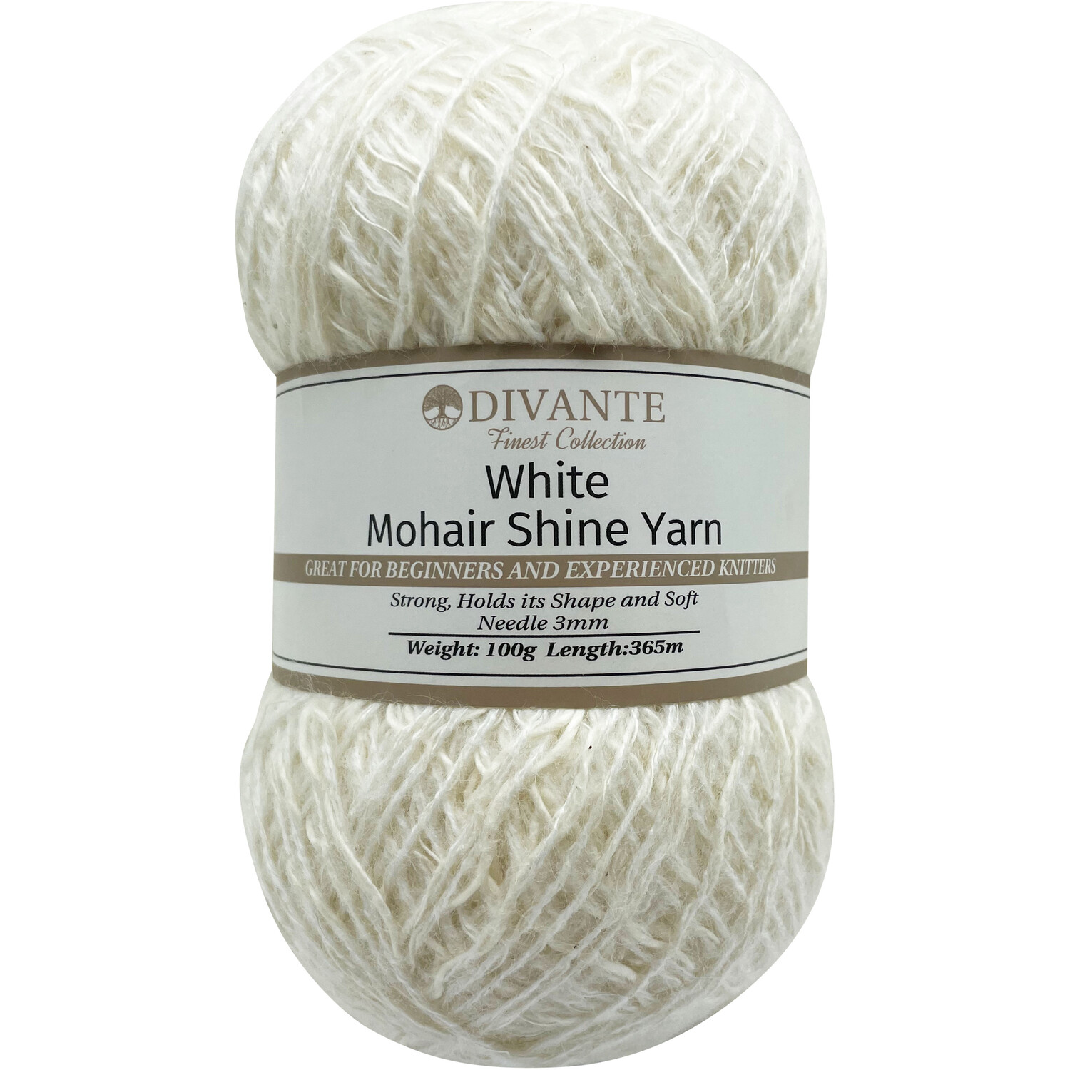 Mohair Shine Yarn White Image 1