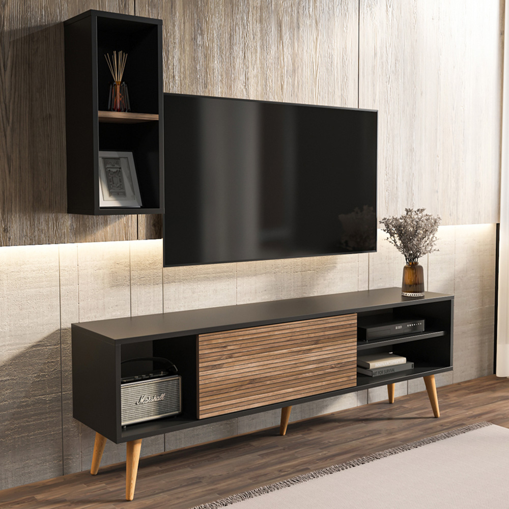 Decorotika Rans Black Alina TV Stand for 55 inch TV Image 1