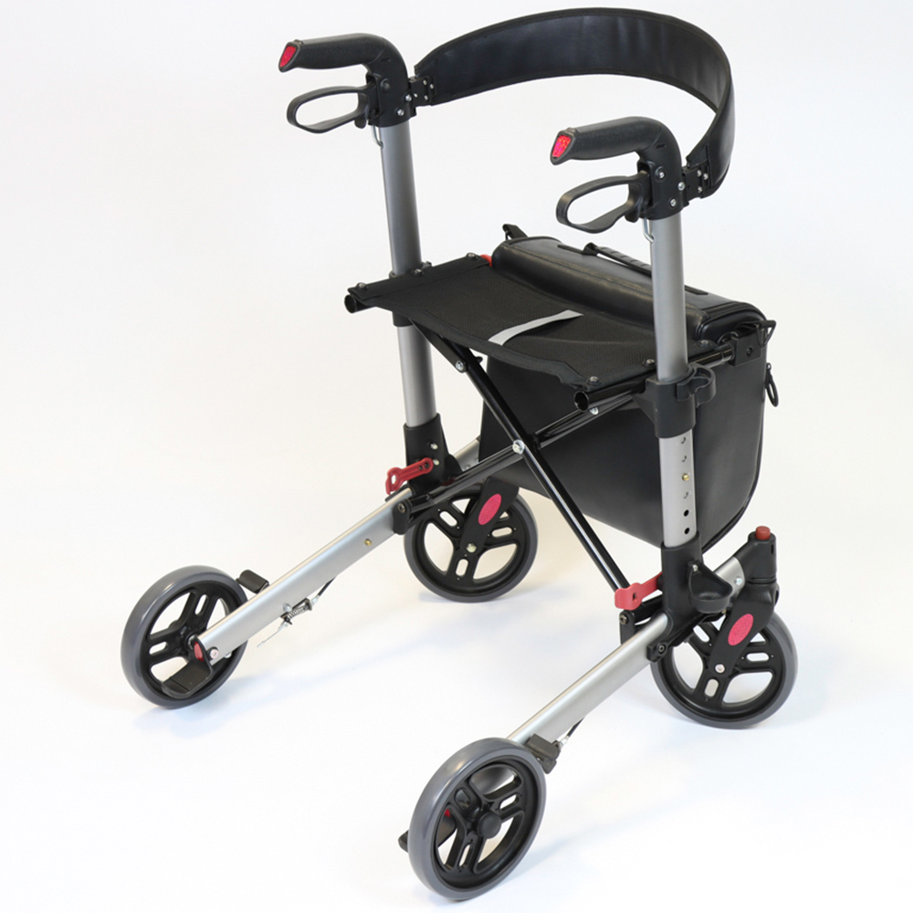 NRS Healthcare Compact Easy Plus Silver 4 Wheel Aluminium Rollator Image 4