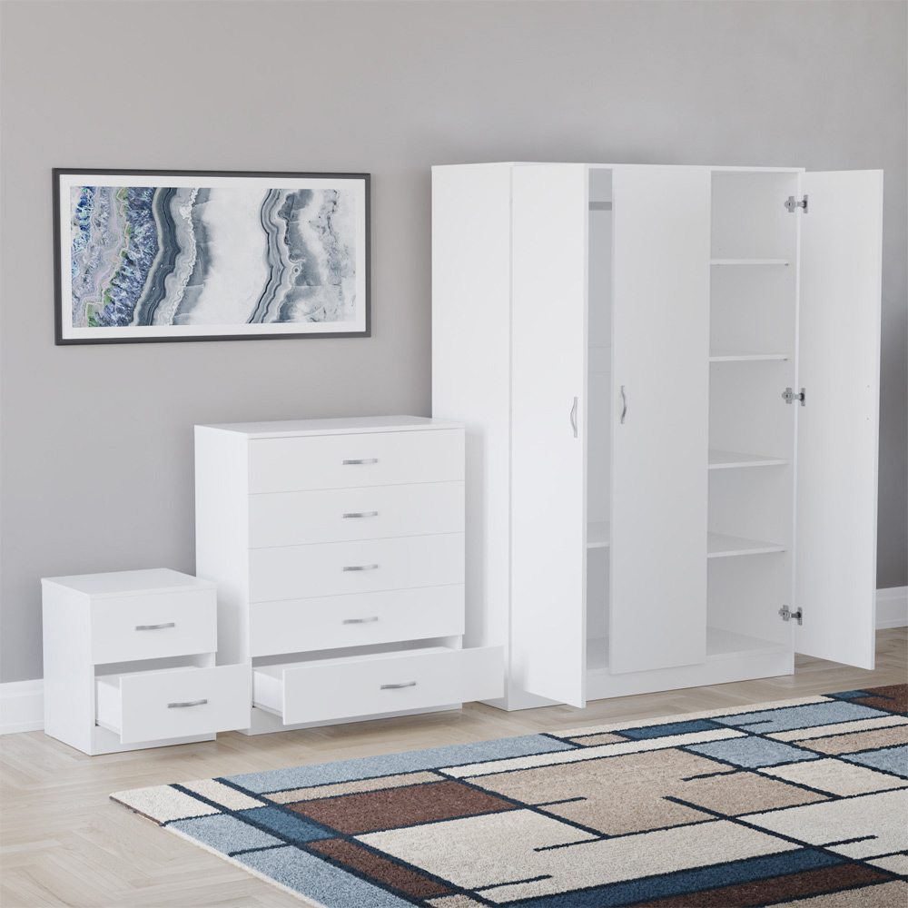VIDA DESIGNS Riano White 3 Piece Bedroom Furniture Set Image 4