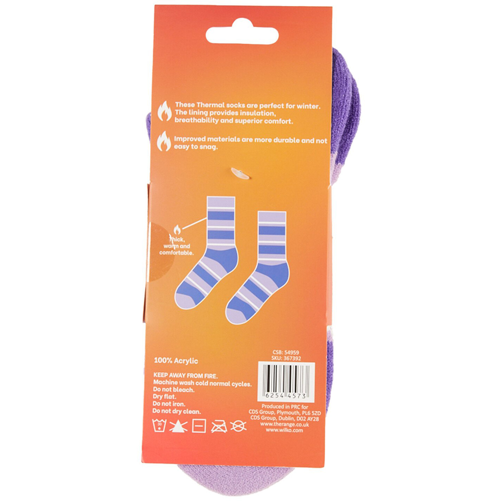 Ladies Assorted Thermal Pattern Socks Size 4-6 - Multicolour Image 8