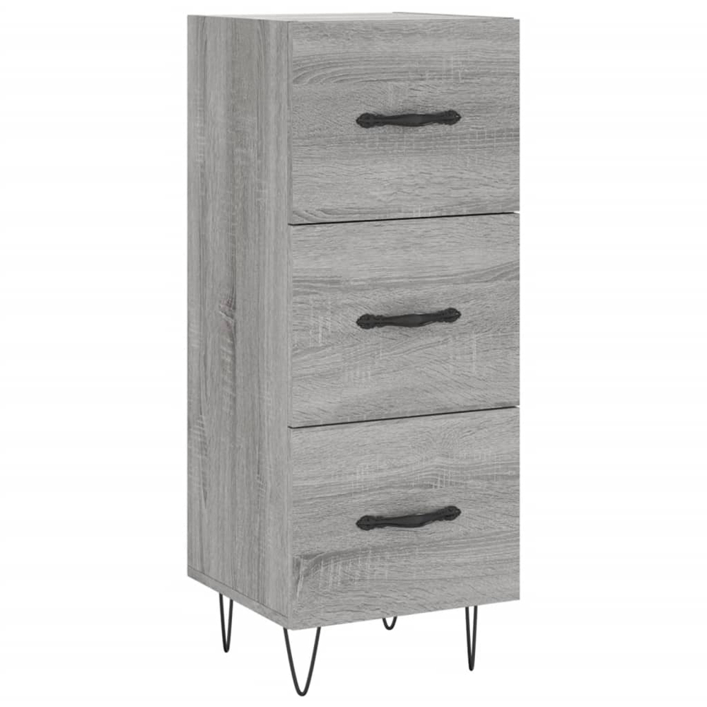 vidaXL Single Door 3 Drawer Grey Sonoma Highboard Image 7