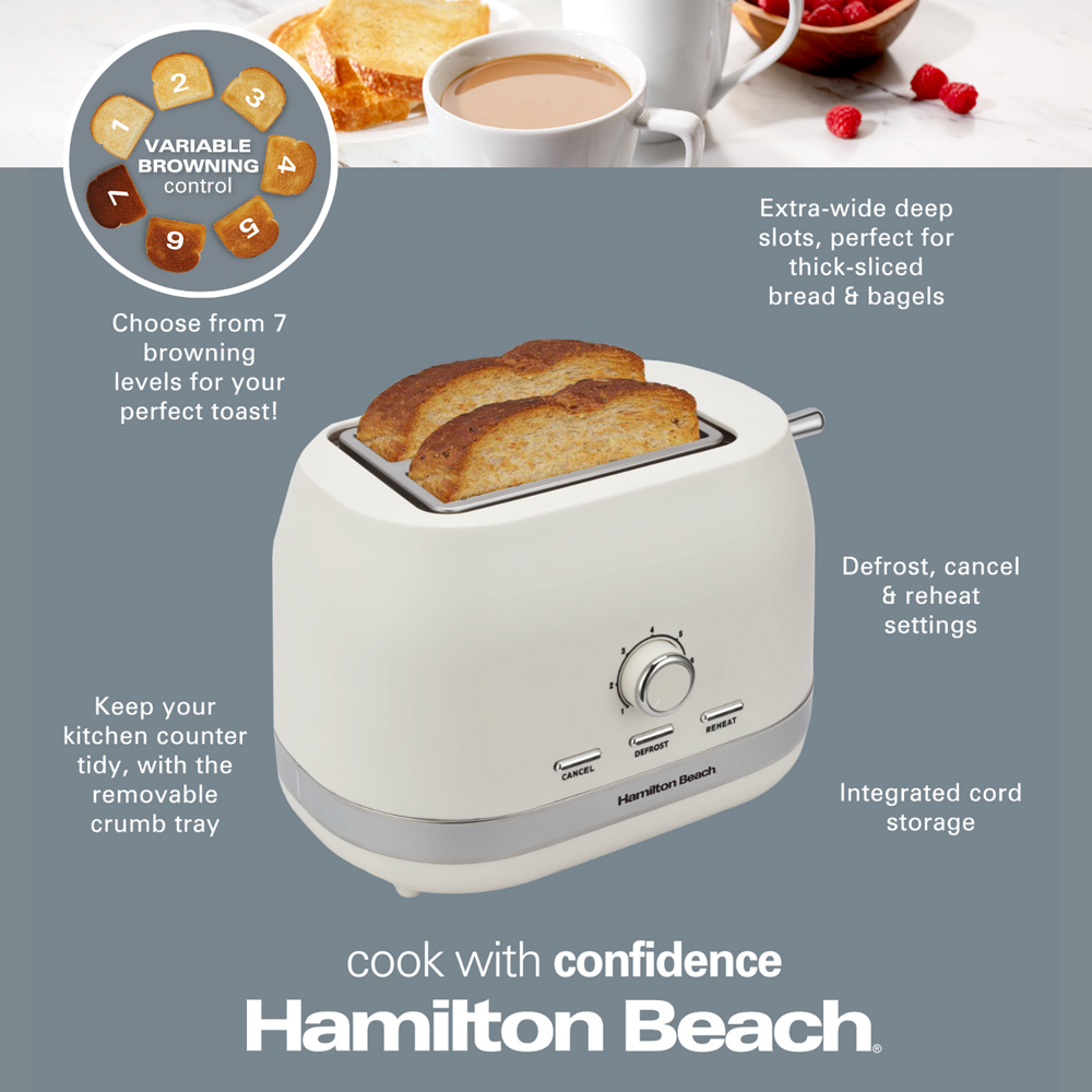 Hamilton Beach Ella HBT1322MC Cream 2 Slice Toaster Image 8