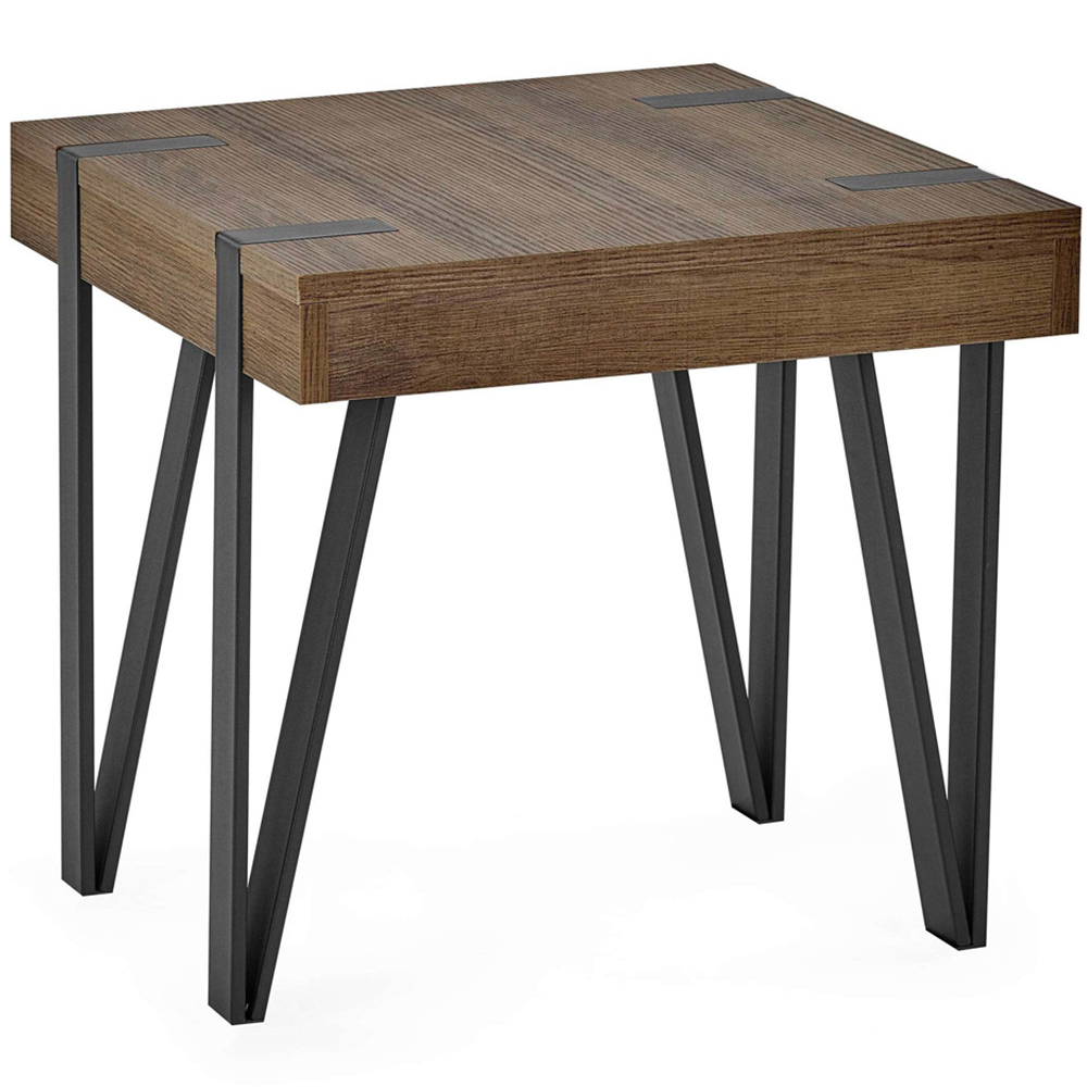 Julian Bowen Troy Rustic Wood Effect Square Side Table Image 2